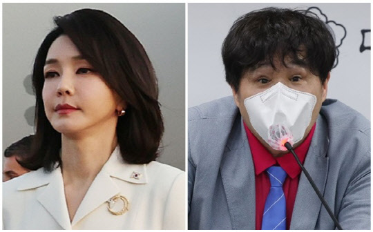 윤석열 대통령 부인 김건희 여사(왼쪽)와 서민 단국대학교 의과대학 교수. <연합뉴스>